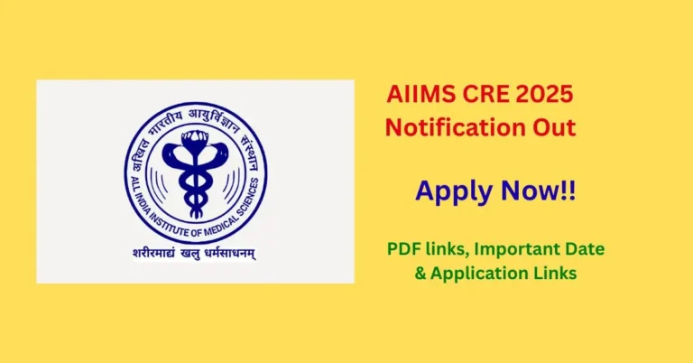 AIIMS CRE 2025 Notification Out Apply Online for 3000+ Vacancies, Eligibility, Exam Dates, Syllabus & Salary Details