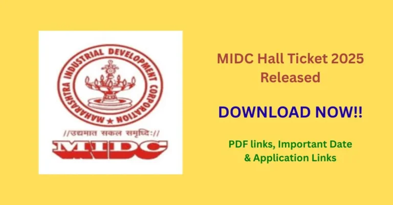 MIDC Hall Ticket Download 2025